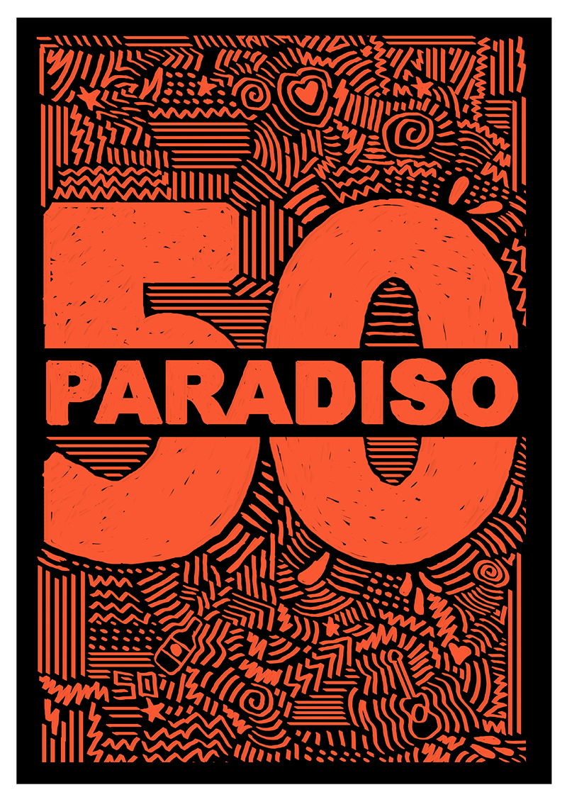 Jesse Koch voor Paradiso 50 jaar - 50 posters